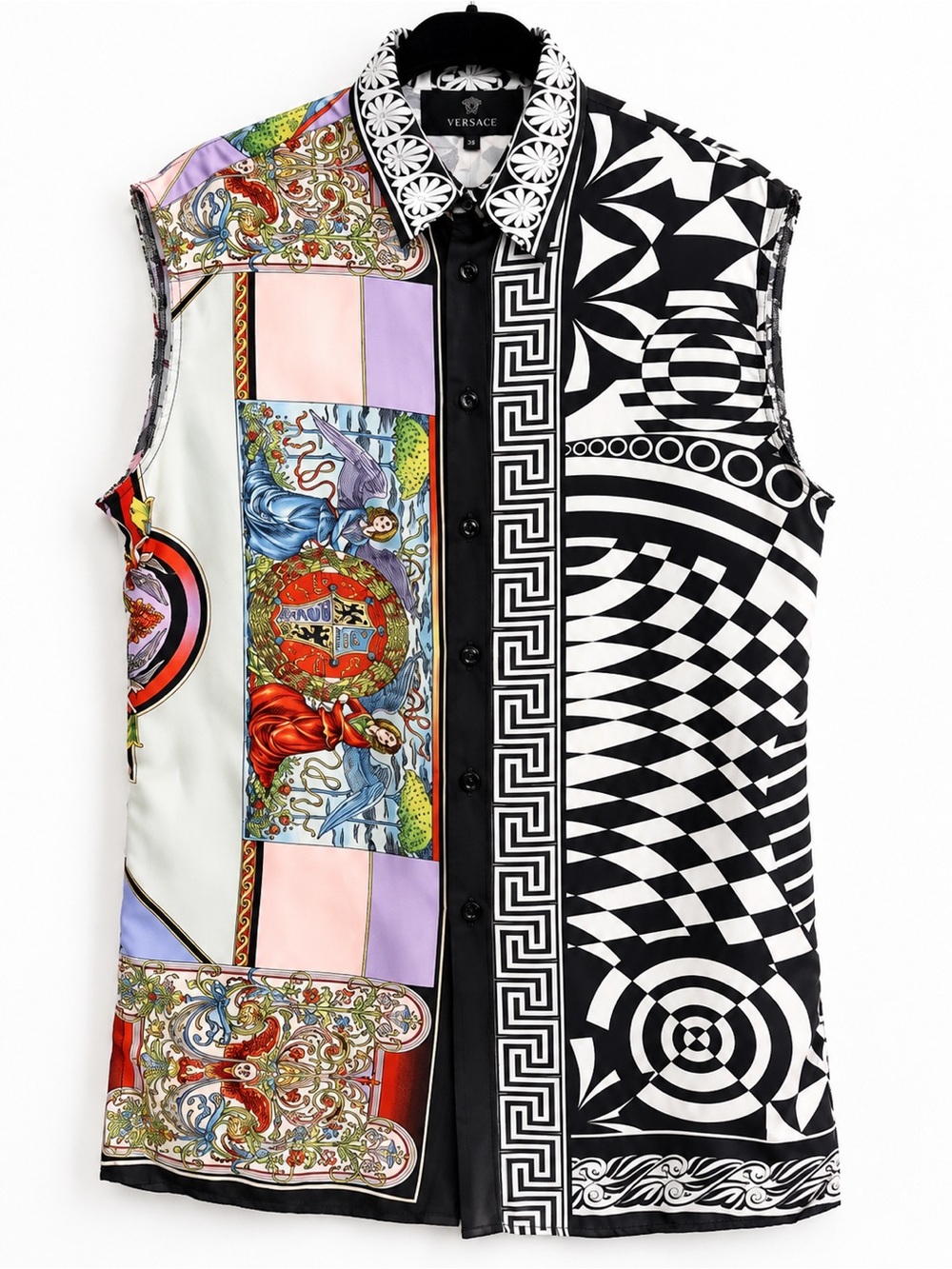 Authentic Versace Made in Italy 100% Silk Sleeveless Shirt